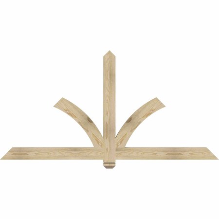 Ekena Millwork Redmond Rough Sawn Timber Gable Bracket, Douglas Fir, 72"W x 36"H x 2"D x 4"F, 12/12 Pitch GBW072X36X0204RED00RDF